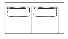 Single Armrest 3 Seater configuration