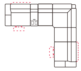 L Arm + Coffee Table + 2 Seaterd + Corner + R Arm