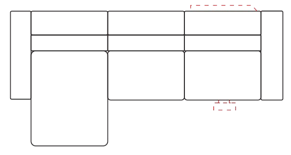 Right Arm + Left Chaise configuration