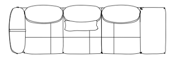 L 3 Seater + Middle Section + R Ottoman