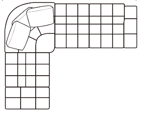 Right Arm + Corner + Left Chaise configuration
